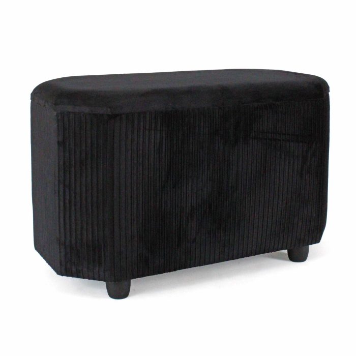 Set di 2 pouf contenitore in velluto nero - immagine 3