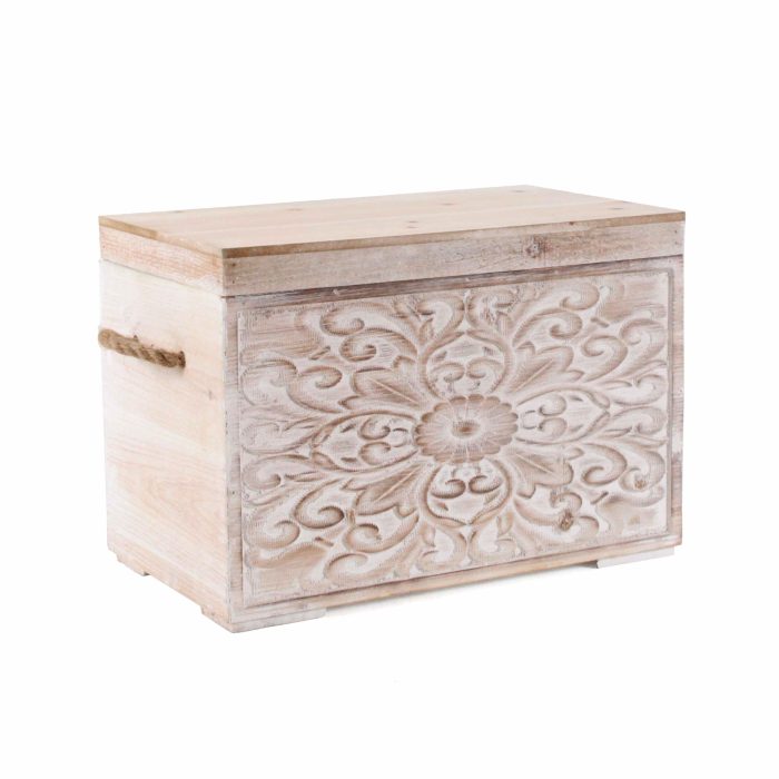 Set di 3 bauli in mdf intagliato - immagine 5