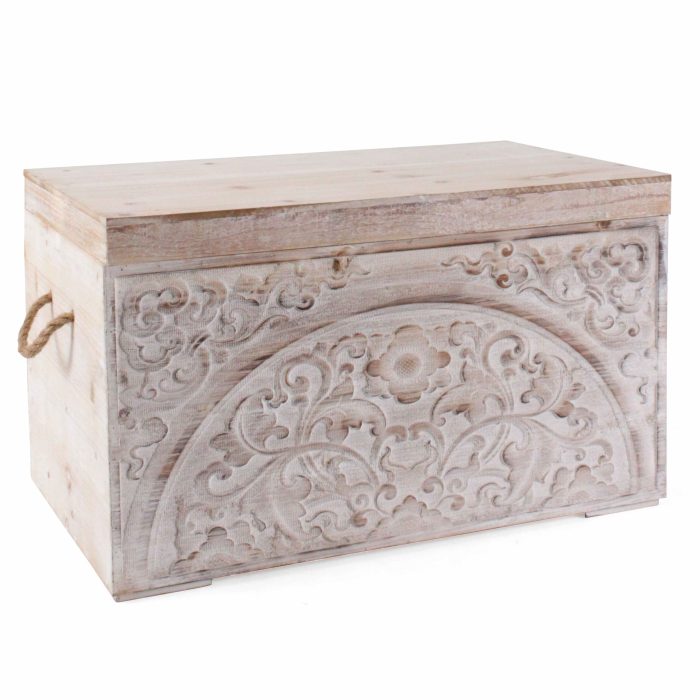 Set di 3 bauli in mdf intagliato - immagine 3