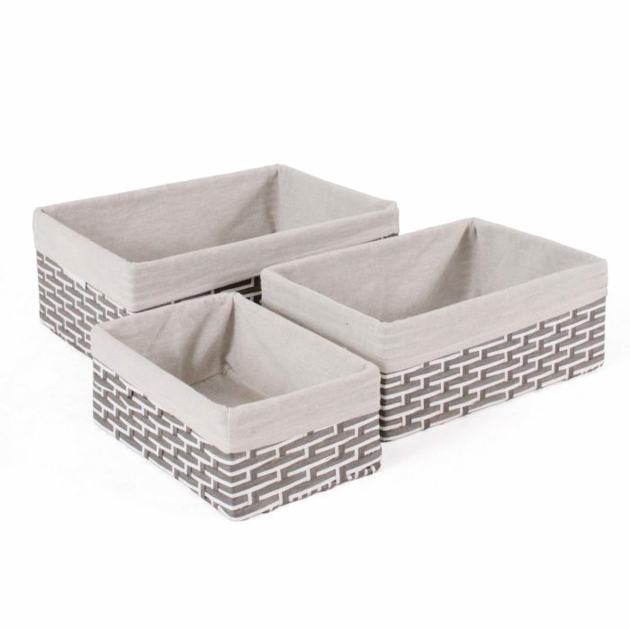 Set 3 vaschette in cellulosa tessile foderate - immagine 5