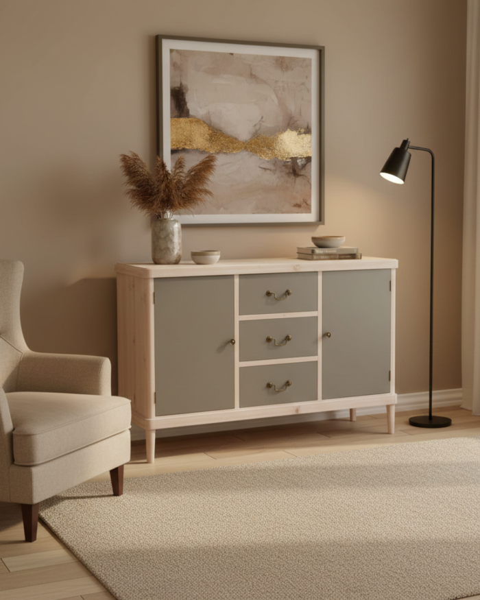 Credenza in legno di pino ed MDF "Elisabetta" - immagine 2