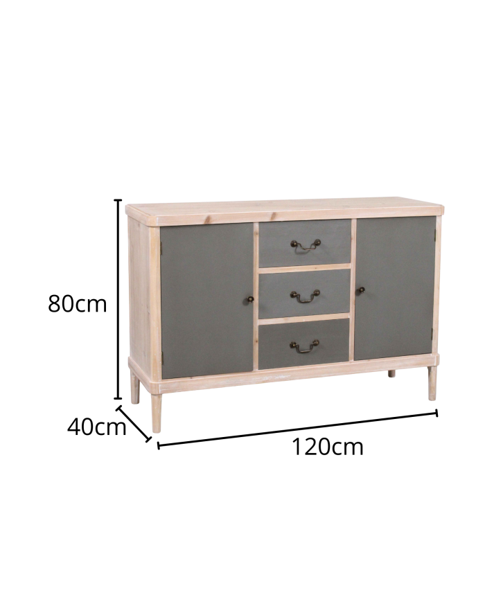 Credenza in legno di pino ed MDF "Elisabetta" - immagine 3