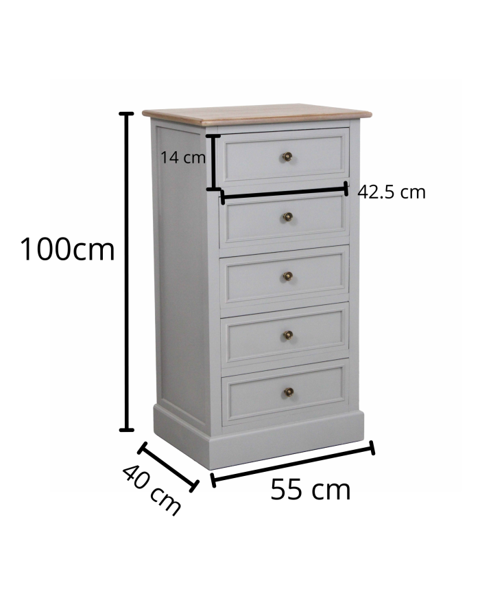 Cassettiera in legno di pino ed Mdf "Vicenzo" - immagine 2