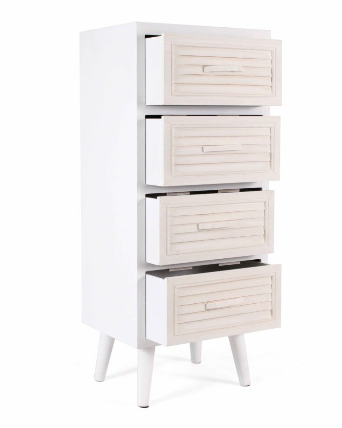 Cassettiera bianca in legno di pino - immagine 2