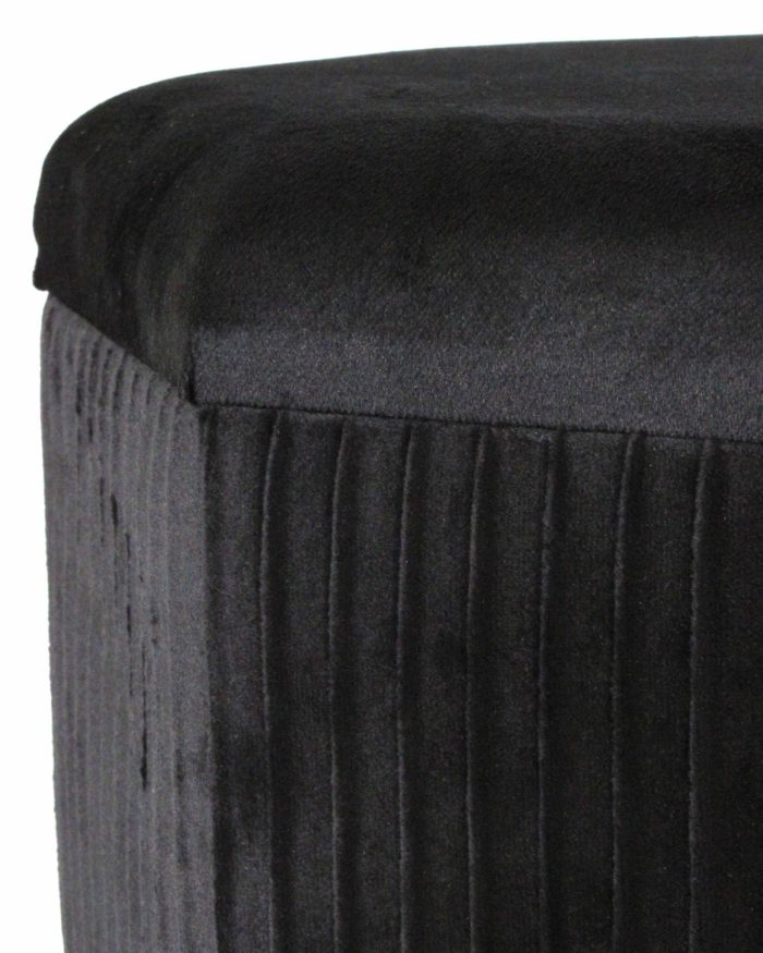 Set di 2 pouf contenitore in velluto nero - immagine 2