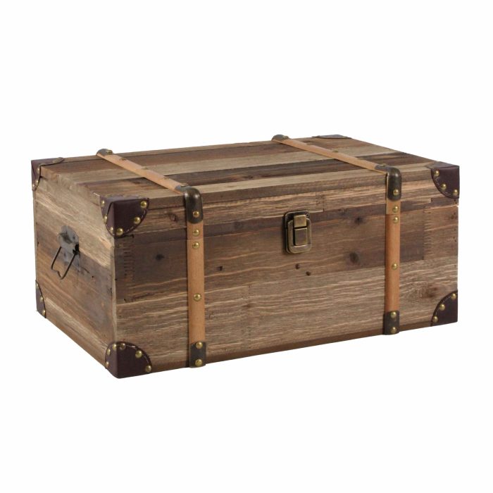 Set di 2 bauli in legno naturale - immagine 3