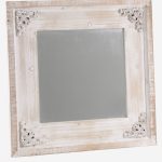 Specchio quadrato in abete sbiancato