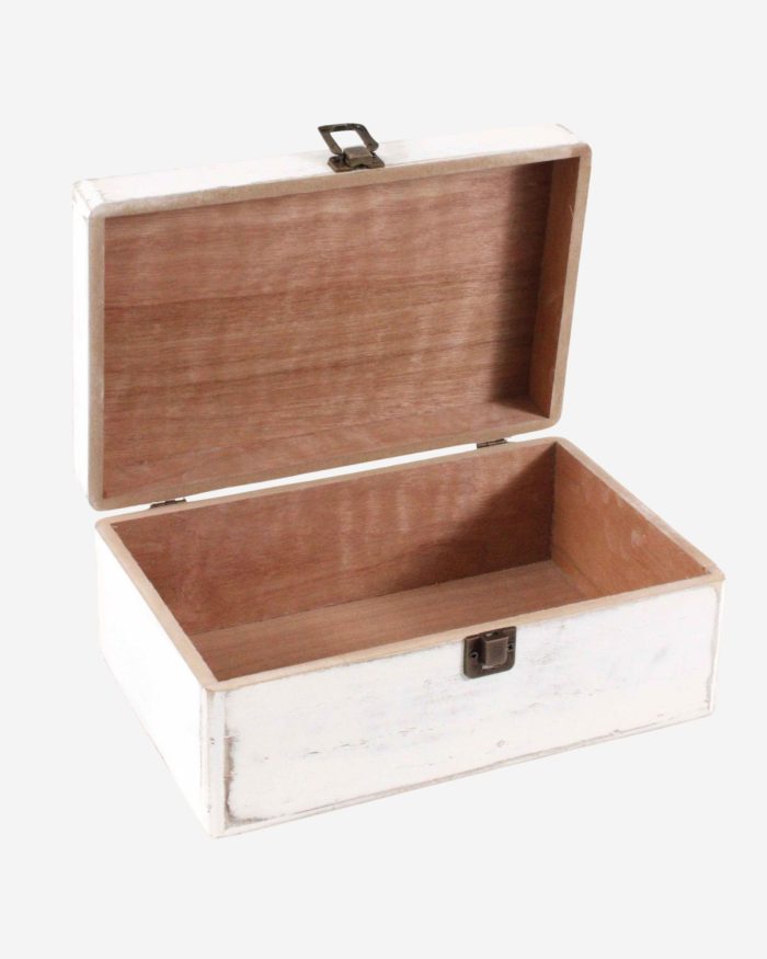 Set di 3 bauli in legno sbiancato - immagine 2