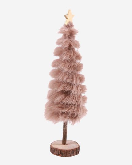 Albero di natale decorativo in peluche tortora