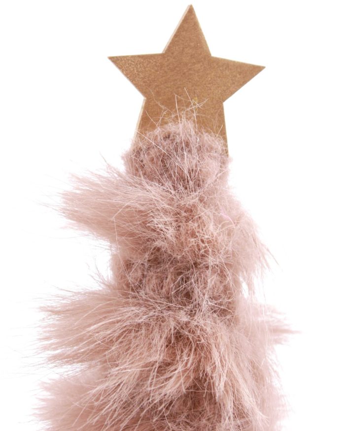 Albero di natale decorativo in peluche tortora - immagine 2