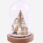 Campana decorativa natalizia con led con babbo natale