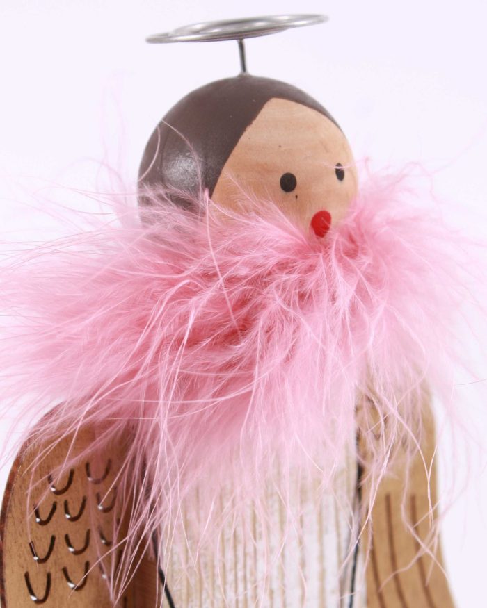 Angelo decorativo natalizio decorativo in mdf 17x42cm - immagine 2