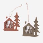 Decorazioni natalizie in confezione da 2 forma a casetta