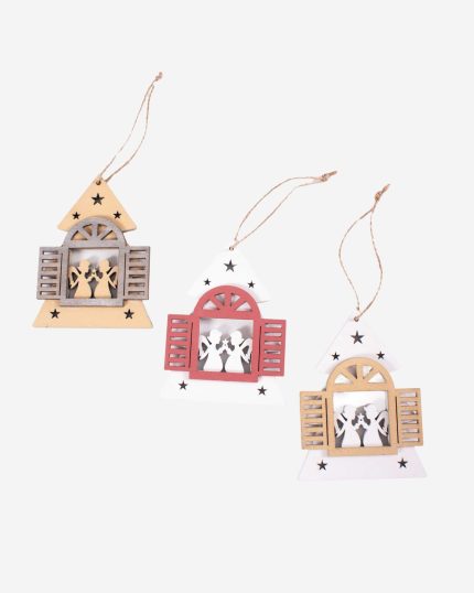 Confezione da 3 decorazioni natalizie finestra
