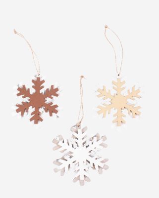 Decorazioni natalizie in confezione da 3 decorazioni fiocco di neve