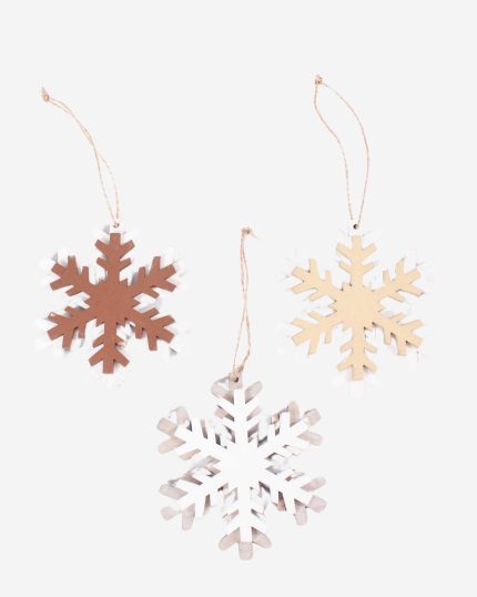 Confezione da 3 decorazioni natalizie fiocco di neve
