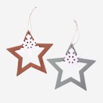 Decorazione natalizia in confezione da 2 decorazioni stella