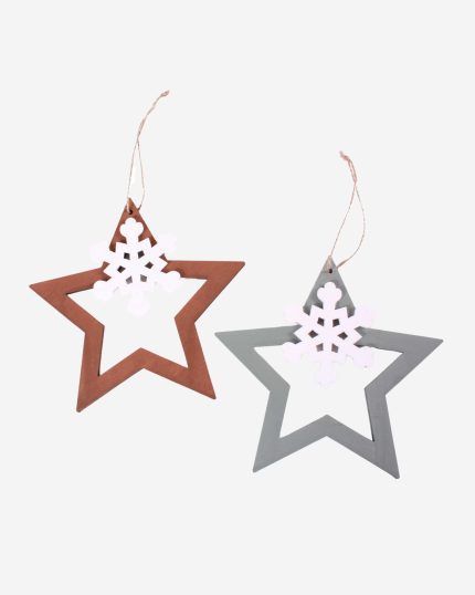 Decorazione natalizia in confezione da 2 decorazioni stella