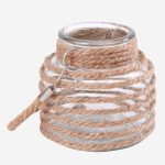 Portacandela in vetro e juta