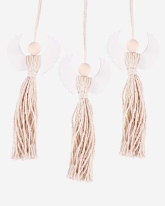 Confezione 3 decorazioni natalizie angelo