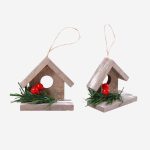 Confezioni da 2 decorazioni natalizie casette grigie