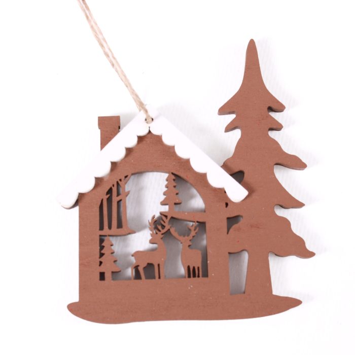 Decorazioni natalizie in confezione da 2 forma a casetta - immagine 2