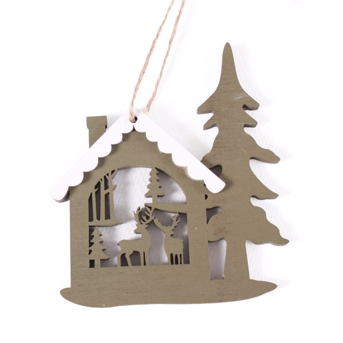 Decorazioni natalizie in confezione da 2 forma a casetta - immagine 3