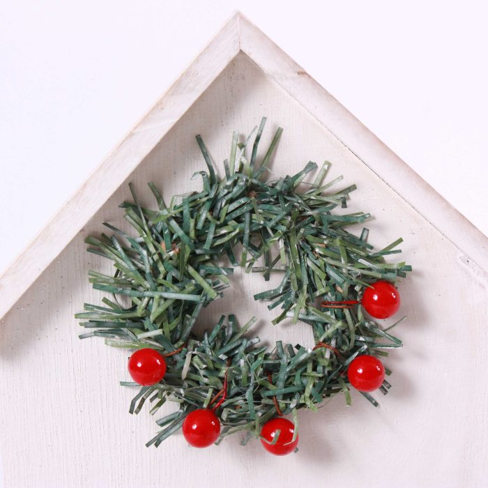 Portacandela in legno di balsa bianco con piccole decorazioni natalizie - immagine 2