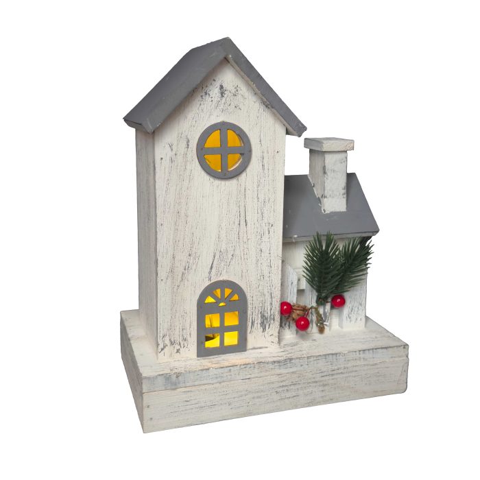 Decorazione casetta in abete con luce a Led - immagine 2