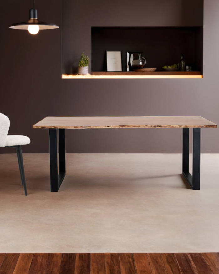 Tavolo da pranzo in legno di acacia e metallo Terzo 200x90 - immagine 2