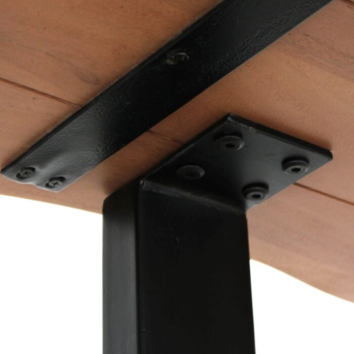 Tavolo da pranzo in legno di acacia e metallo "Terzo" 200x90 - immagine 7