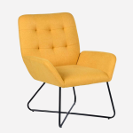 Poltrona in tessuto kilanda giallo "Greta"