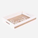 Vassoio in mdf e juta "Home"