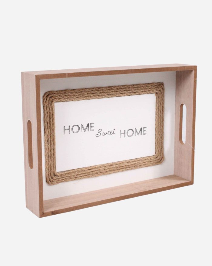 Vassoio in mdf e juta "Home" - immagine 2