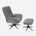 Poltrona girevole con poggiapiedi "Ava"