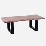 Tavolino in Acacia e Metallo Terzo