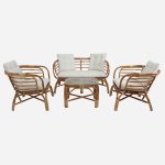 Salotto in Rattan Belize con Divano, Poltrone e Tavolino