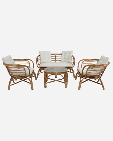 Salotto in Rattan Belize con Divano, Poltrone e Tavolino