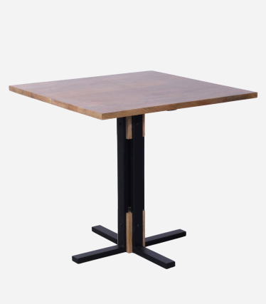 Tavolo da pranzo quadrato in mango e metallo