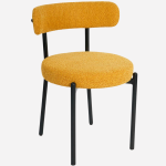Sedia da pranzo in bouclé giallo