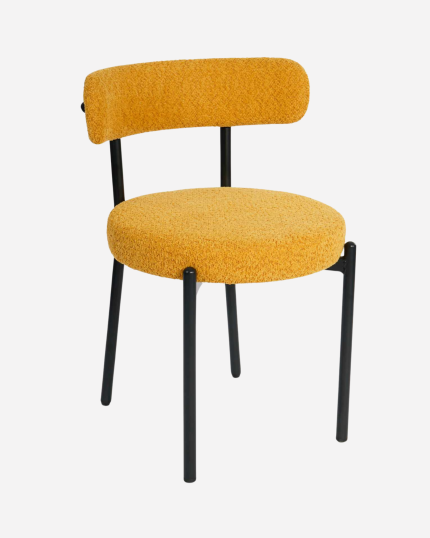 Sedia da pranzo in bouclé giallo