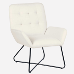 Poltrona in tessuto Kilanda beige "Greta"