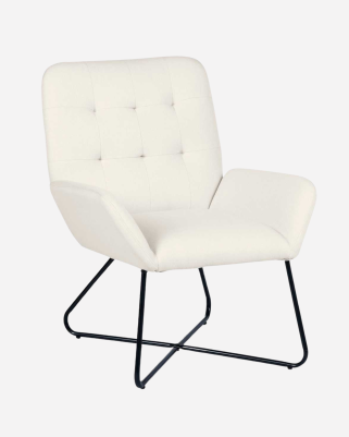 Poltrona in tessuto Kilanda beige "Greta"