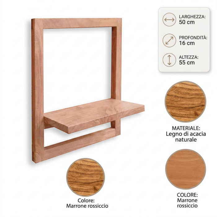 Mensola in acacia Siros - immagine 5