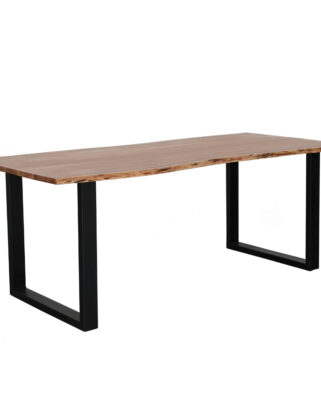Tavolo da pranzo in legno di acacia e metallo "Terzo" 160x80