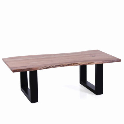 Tavolino in acacia e metallo "Terzo"