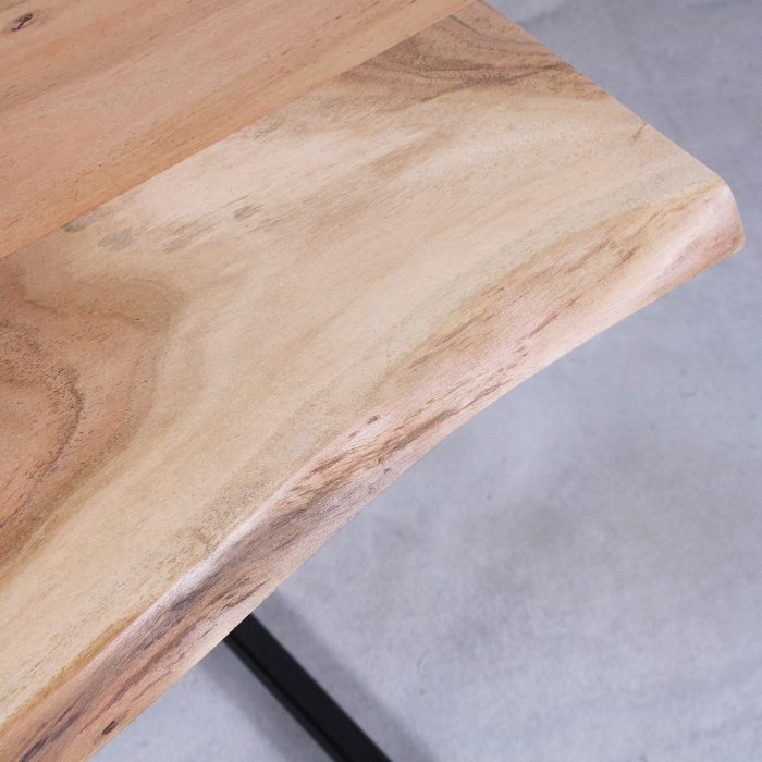 Tavolino alto in legno di acacia e metallo Terzo - immagine 3