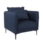 Poltrona in tessuto blu "Gina"