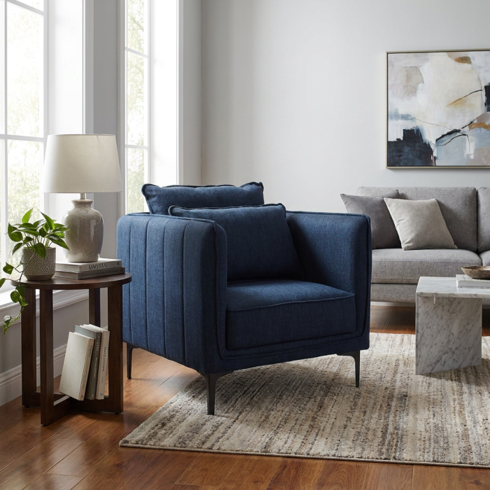 Poltrona in tessuto blu "Gina" - immagine 5