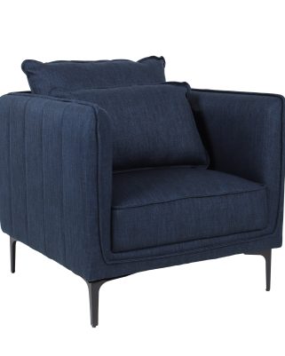 Poltrona in tessuto blu "Gina"